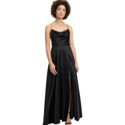 Abendkleid mit Wasserfallausschnitt