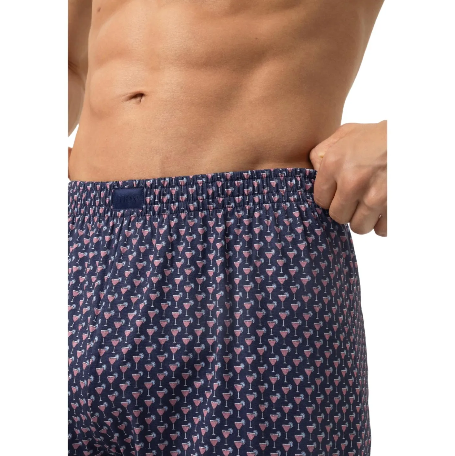 Badeshorts mit Cocktailglas-Print