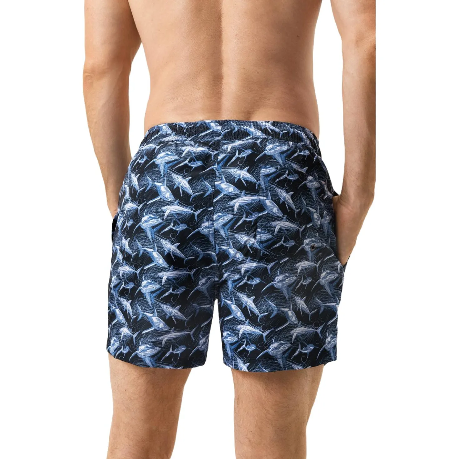 Badeshorts mit Fisch-Print
