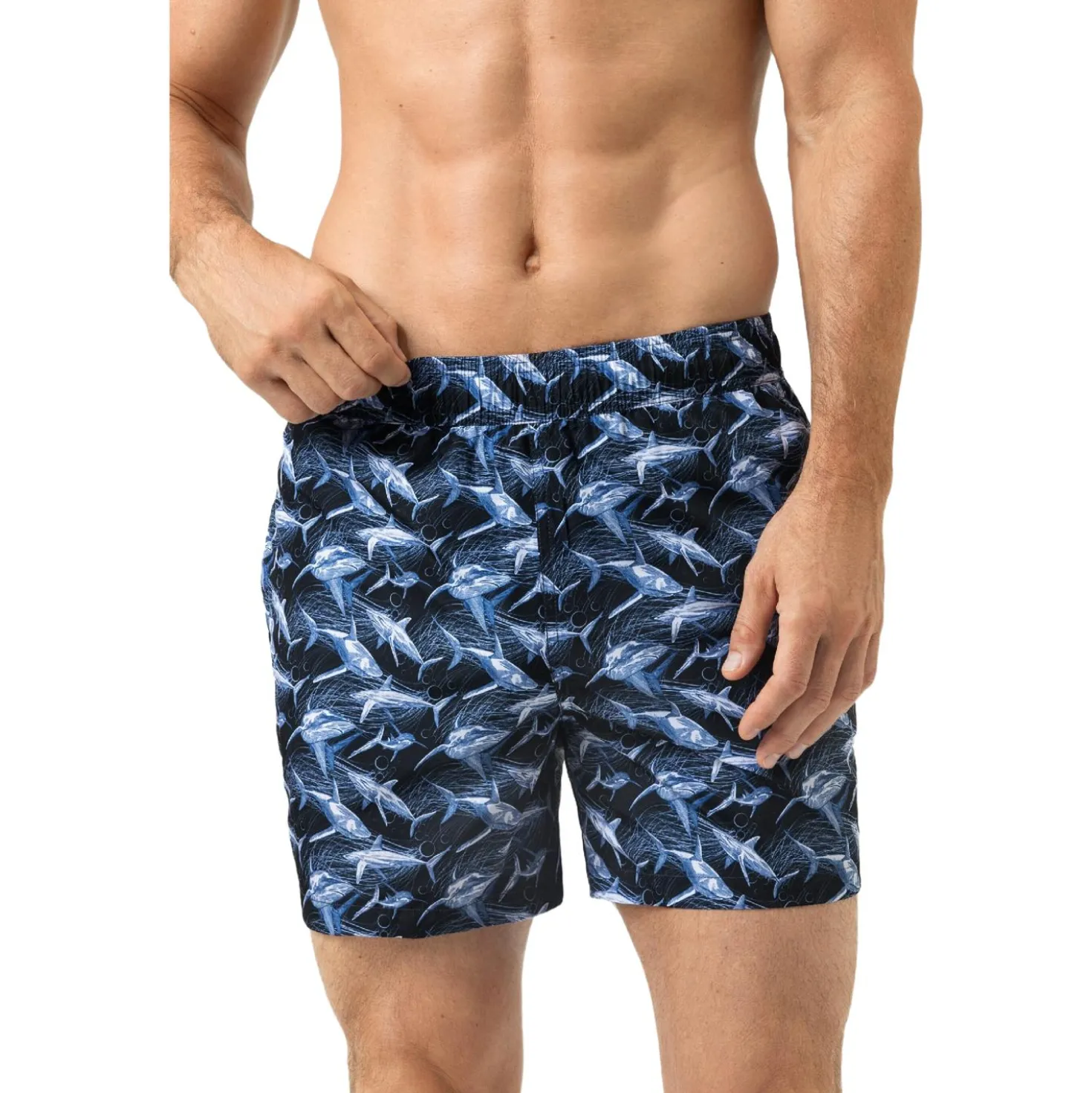 Badeshorts mit Fisch-Print