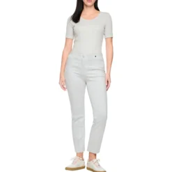 Baumwollstretch-shirt mit halbarm