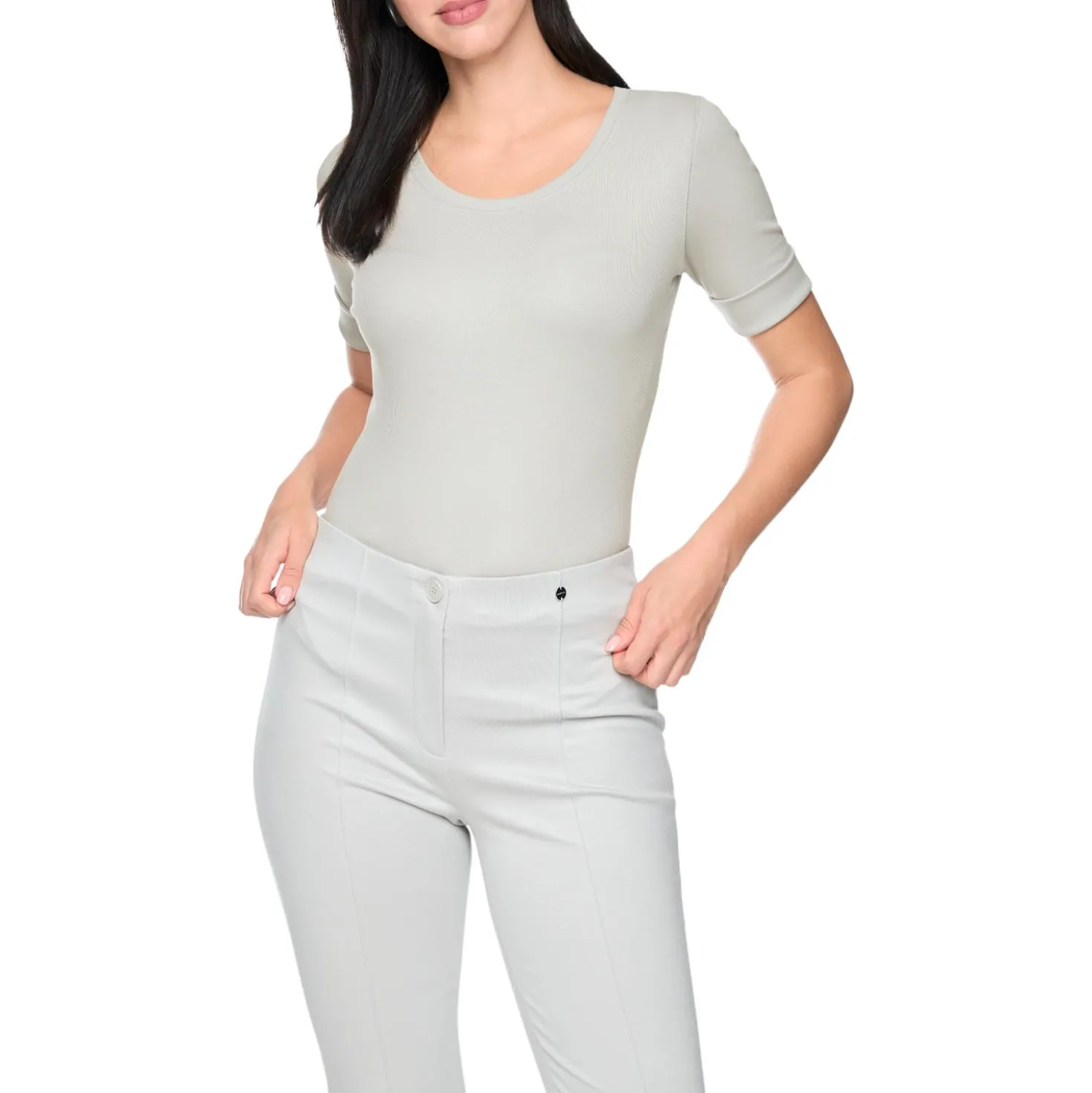 Baumwollstretch-shirt mit halbarm