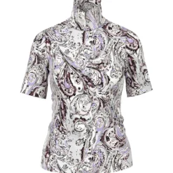 Baumwoll-t-shirt mit stehkragen