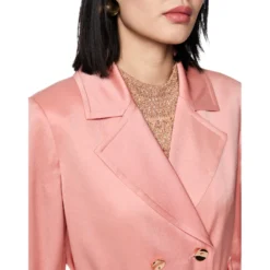 Blazerjacke aus satin mit gürtel