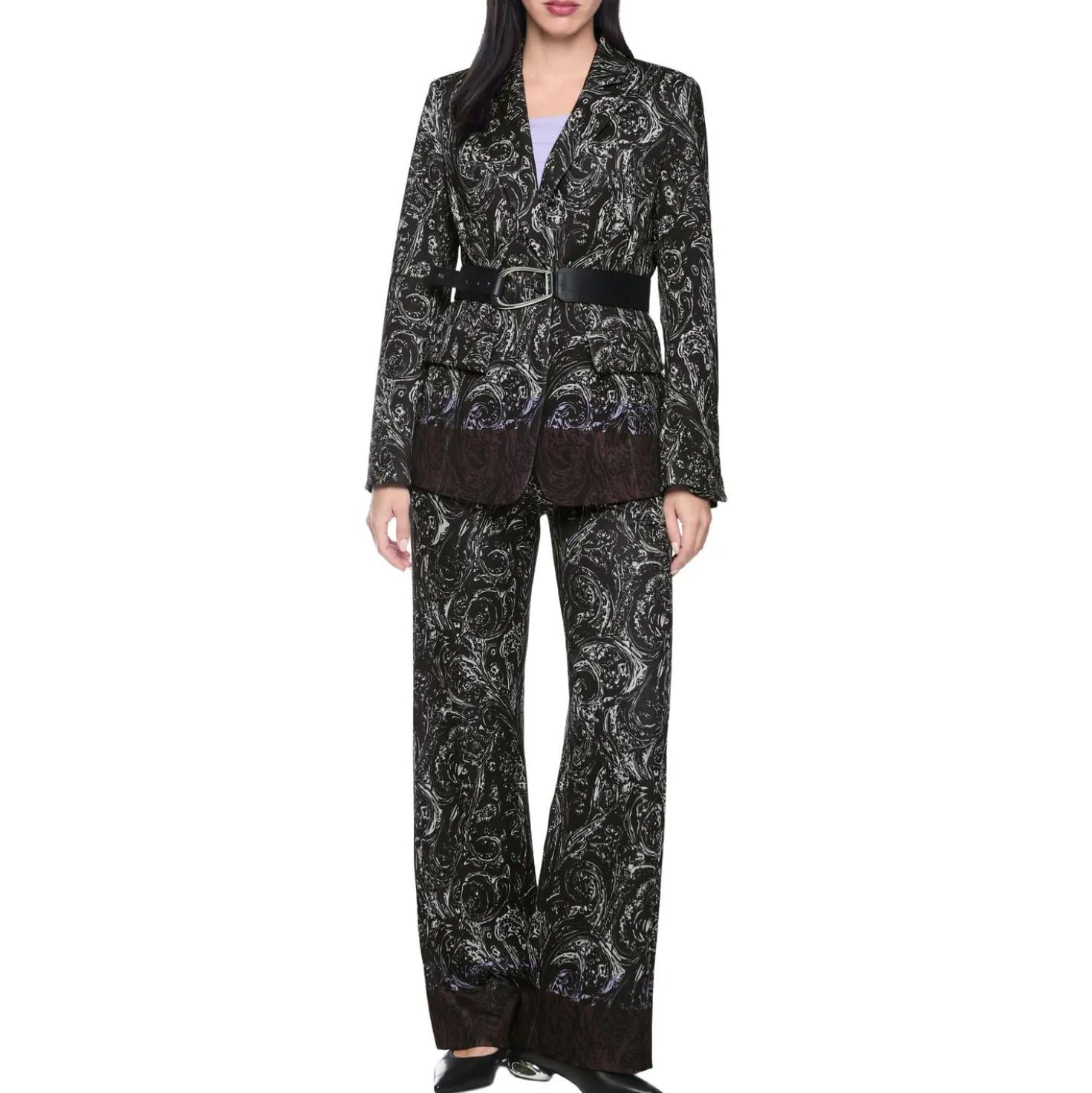 Blazer mit allover-print aus scuba-jersey