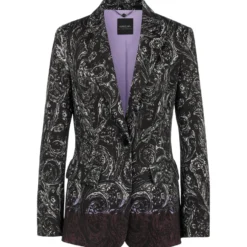 Blazer mit allover-print aus scuba-jersey