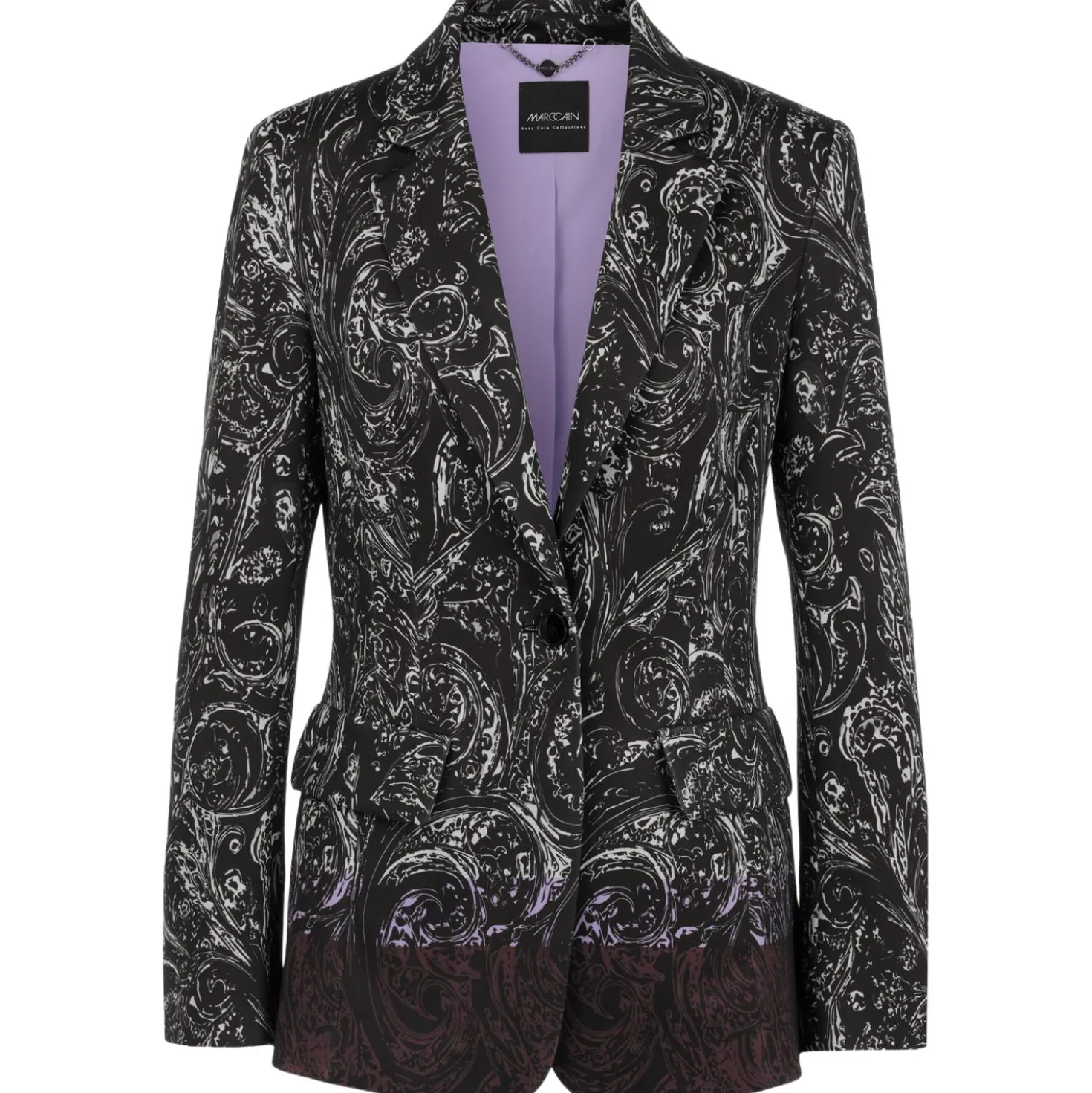 Blazer mit allover-print aus scuba-jersey