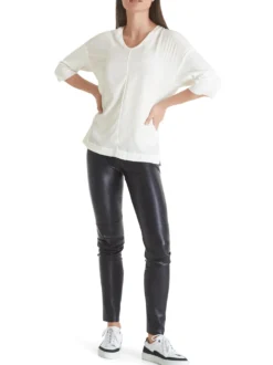 Blusenshirt aus Material-Mix