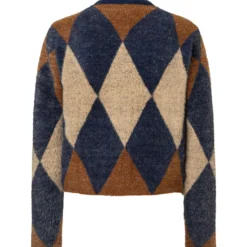 Cardigan mit rhomben-muster