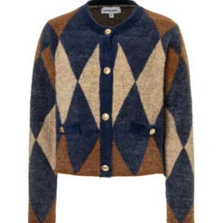 Cardigan mit rhomben-muster