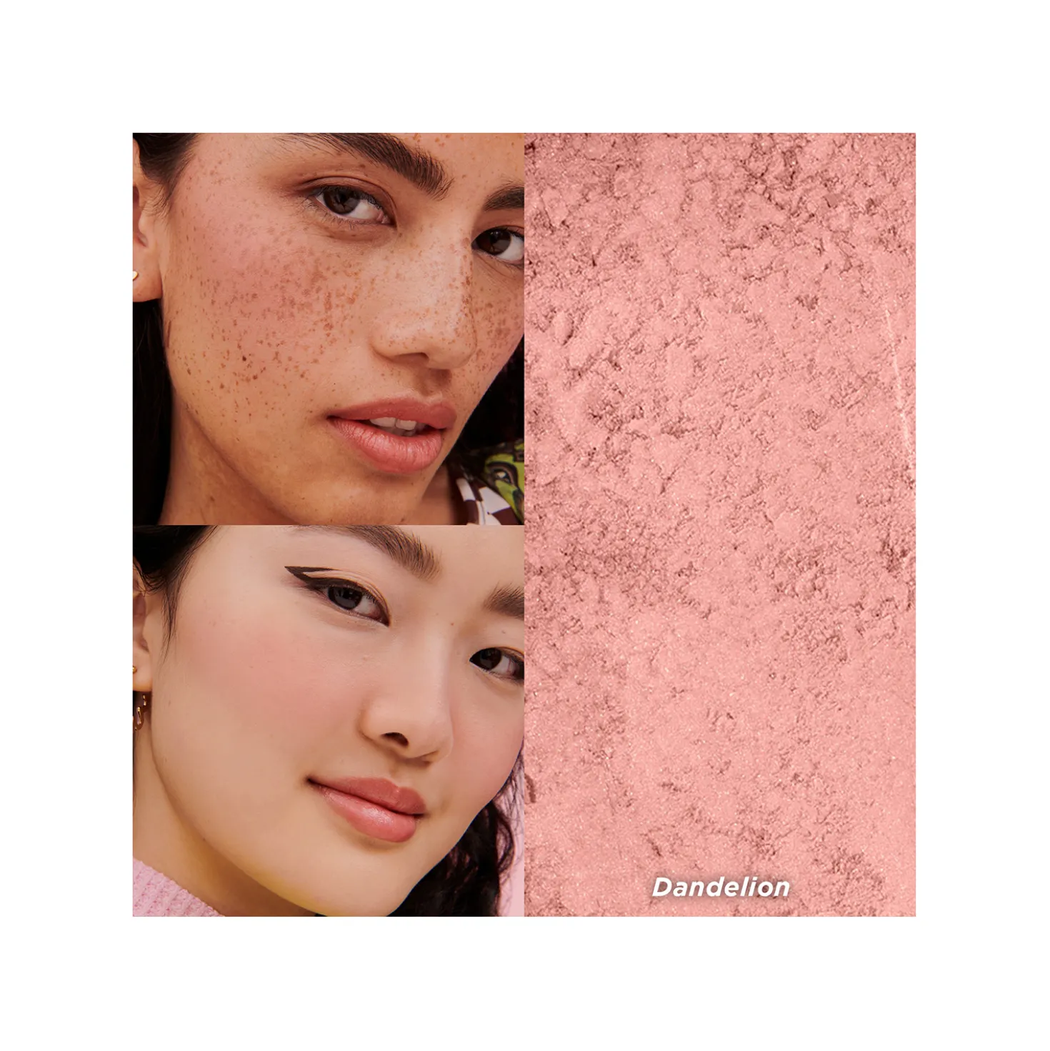 Dandelion Rouge und Brightening Powder in zartem Rosa