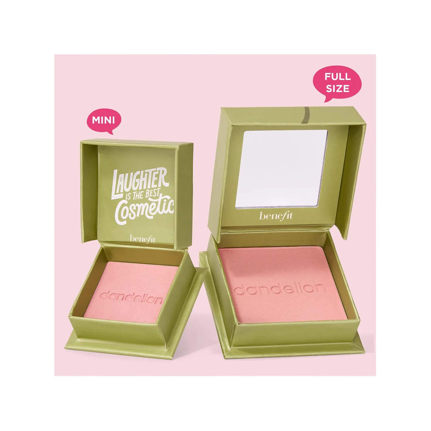 Dandelion Rouge und Brightening Powder in zartem Rosa