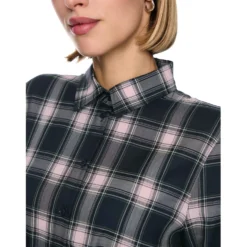 Karo-hemdkleid mit bindegürtel