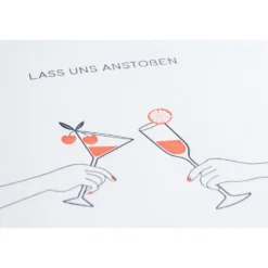 Karte Letterpress - Lass uns Anstoßen