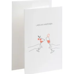 Karte Letterpress - Lass uns Anstoßen