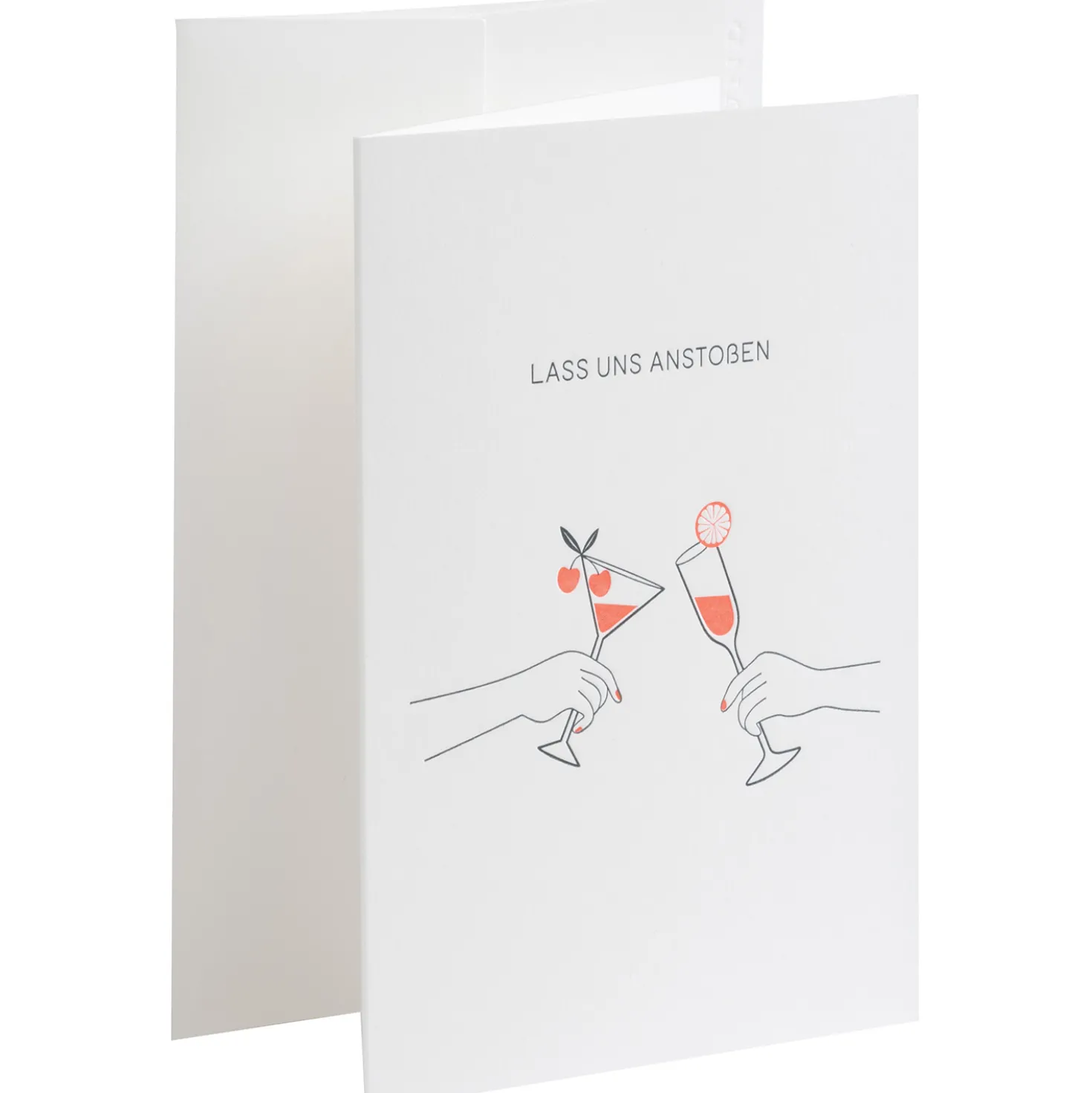 Karte Letterpress - Lass uns Anstoßen