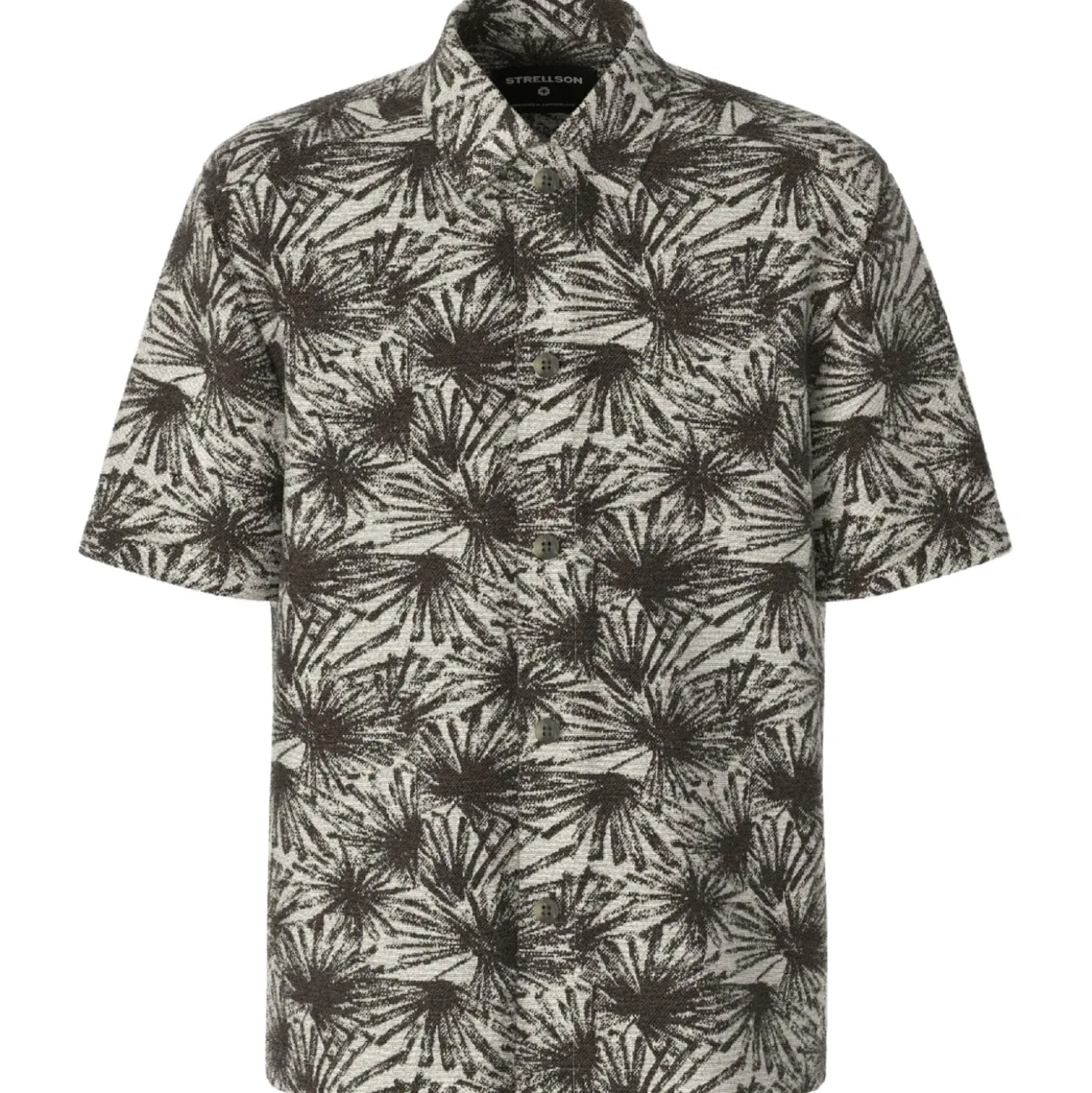 Kurzarmhemd mit Palmblatt-Print