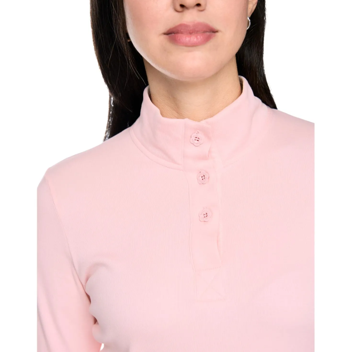 Langarm-shirt mit stehkragen