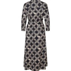 Langes hemdblusenkleid mit print