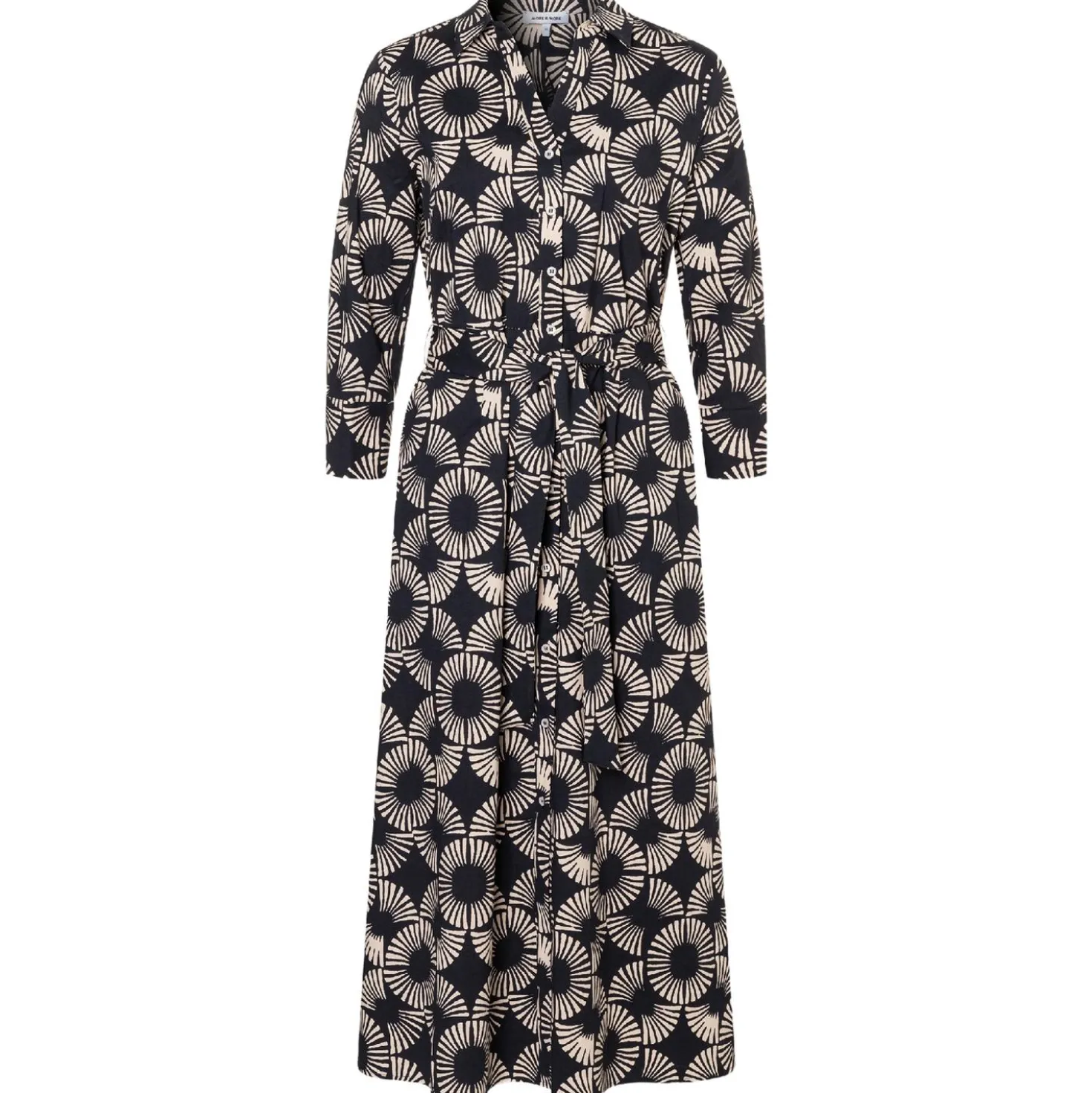 Langes hemdblusenkleid mit print