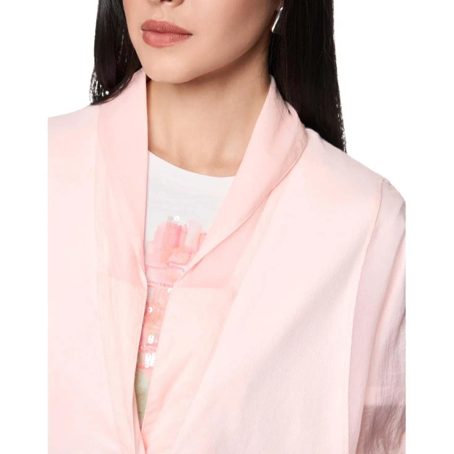 Leichte jacke im materialmix