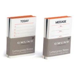 Letterpress Notes Set Neon orange/blau