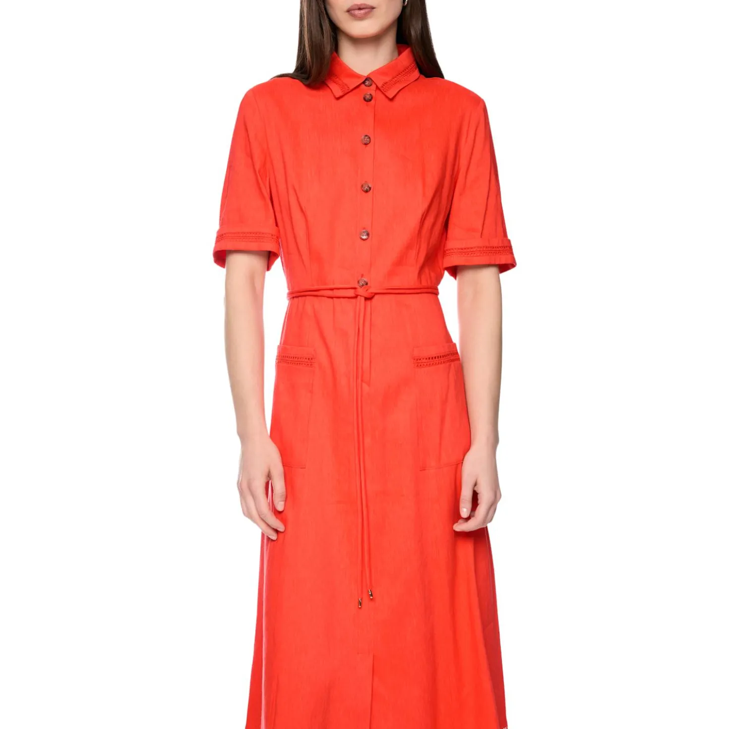Midikleid aus leinenmix
