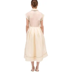 Midi-Kleid mit Gingham-Oberteil