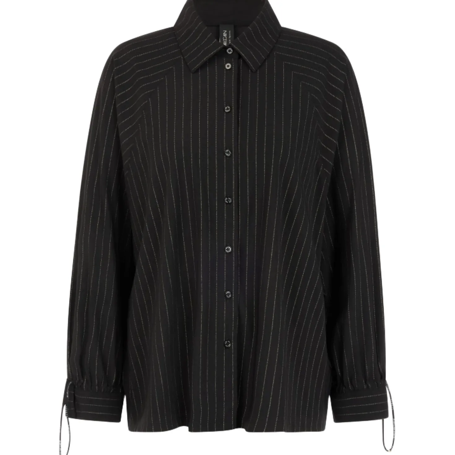 Nadelstreifen-bluse mit fledermausärmel
