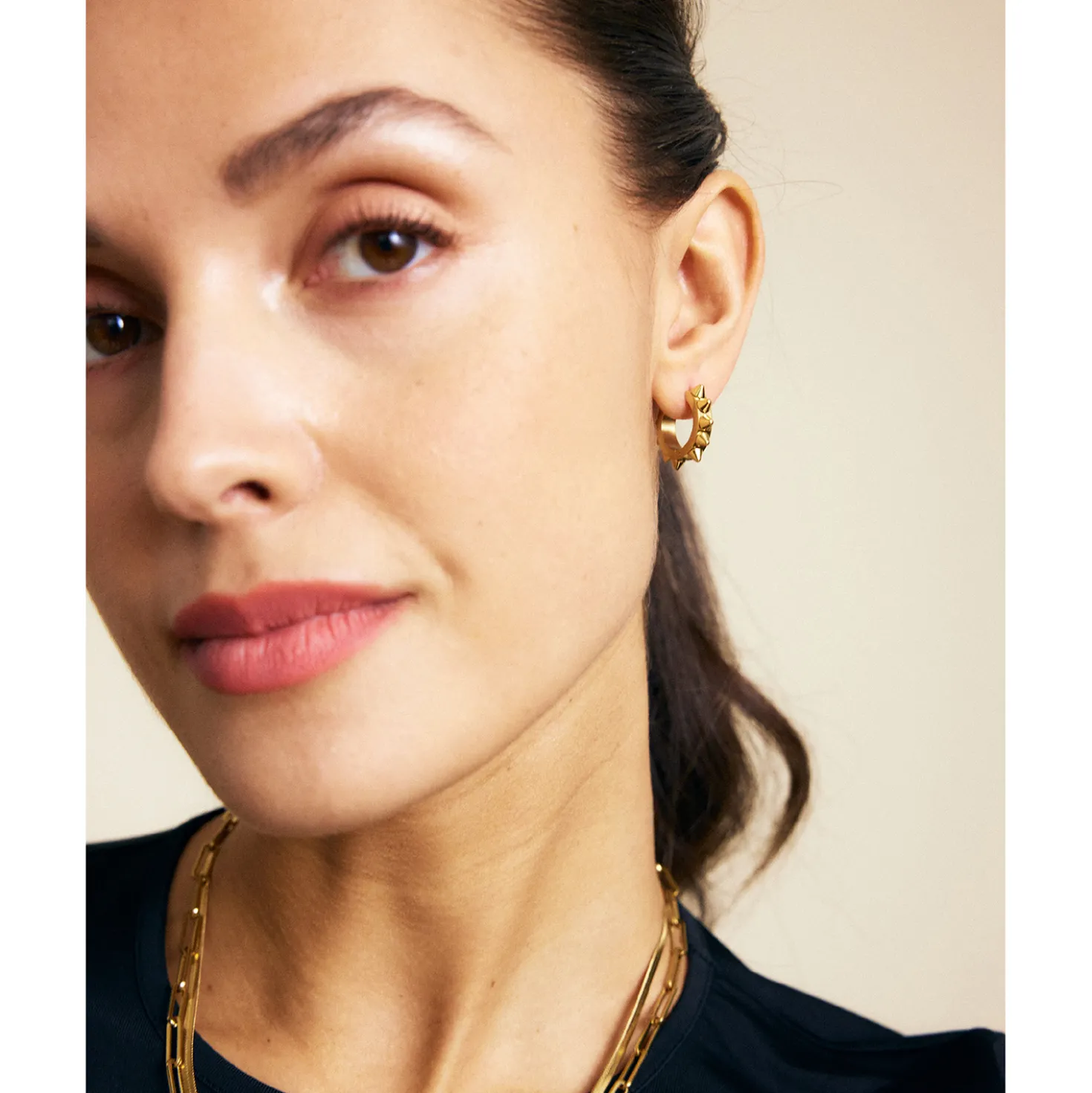 Ohrringe Peak Hoops L Gold