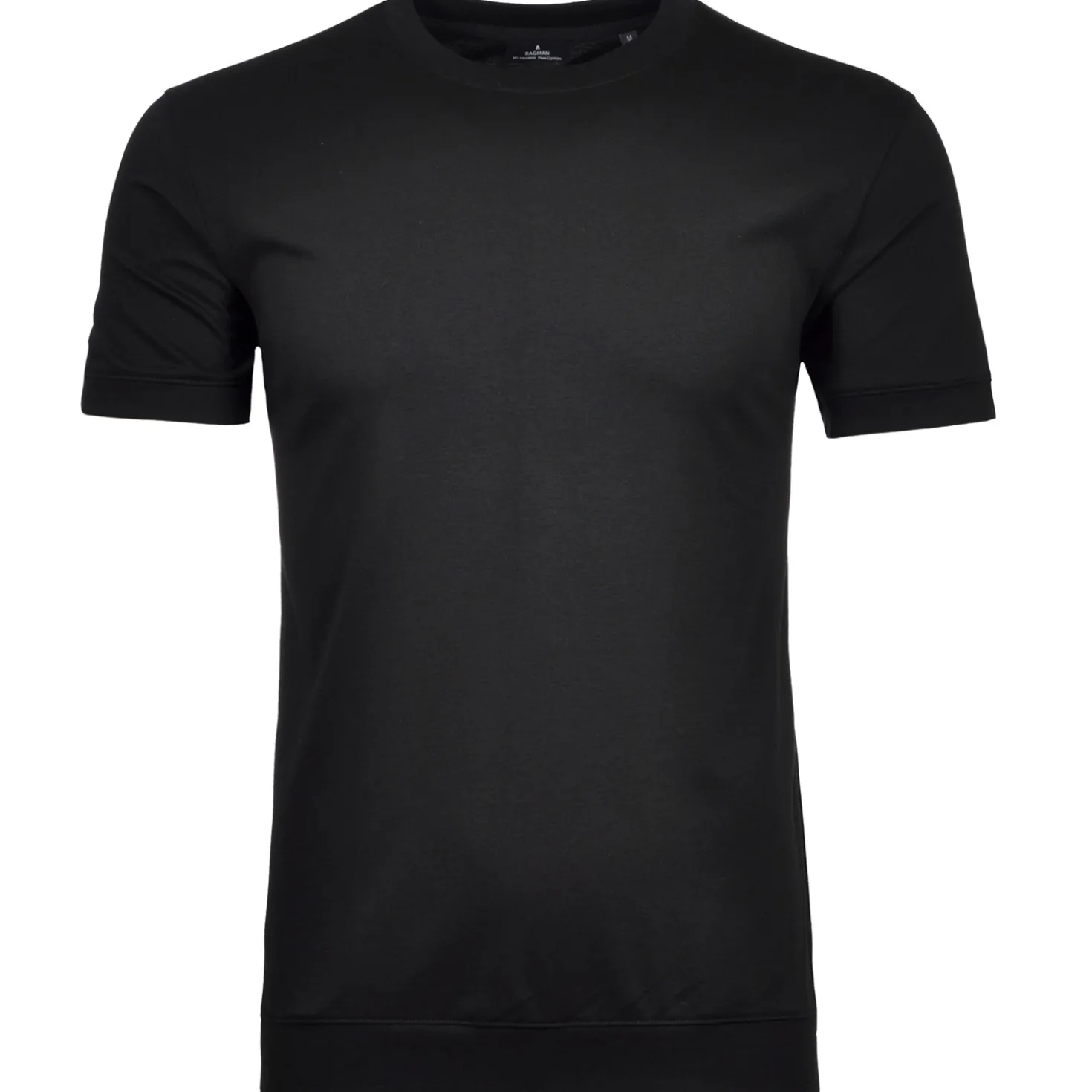 Pima t-shirt rundhals mit bündchen