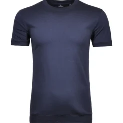 Pima t-shirt rundhals mit bündchen