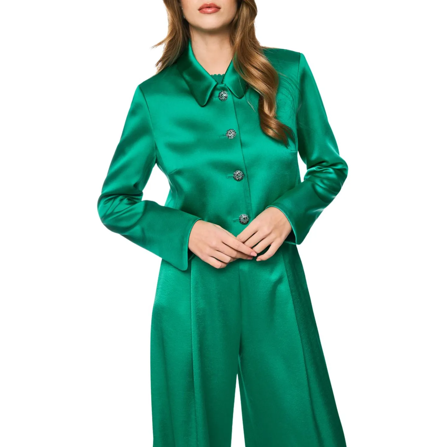 Satinjacke mit strassknöpfen