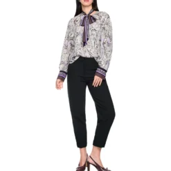 Schluppenbluse mit print