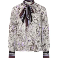 Schluppenbluse mit print