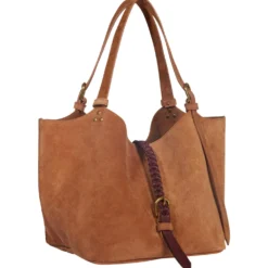 Schultertasche Wildleder