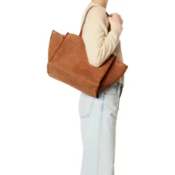 Shopper-Set aus Wildleder mit Clutch
