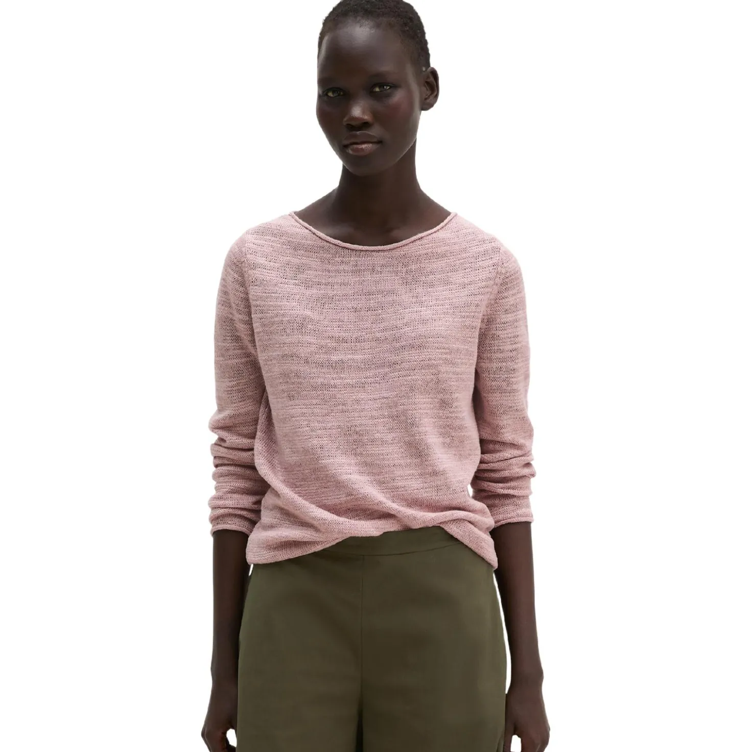 Slub-pullover slim