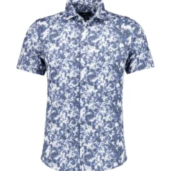 Softknit-hemd mit print, kurzarm