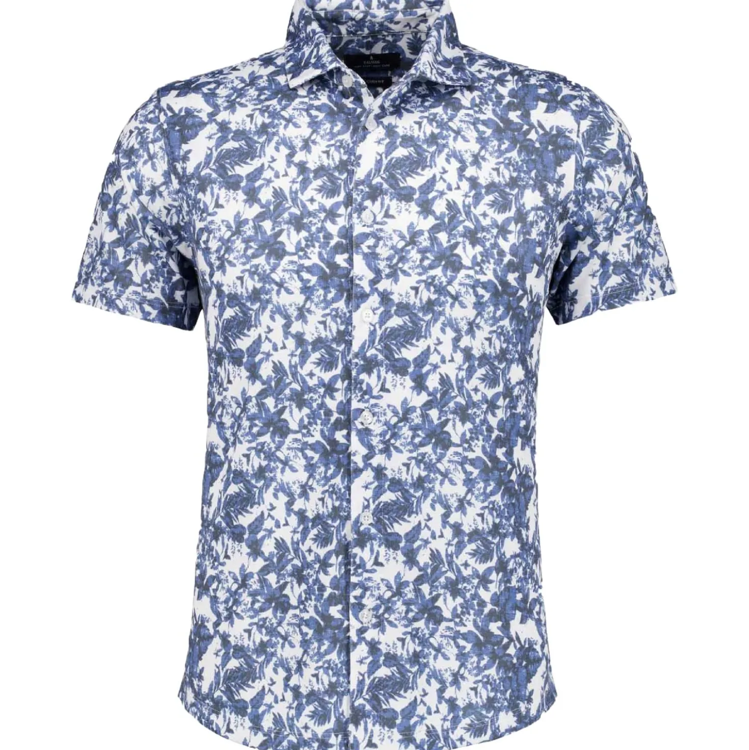 Softknit-hemd mit print, kurzarm