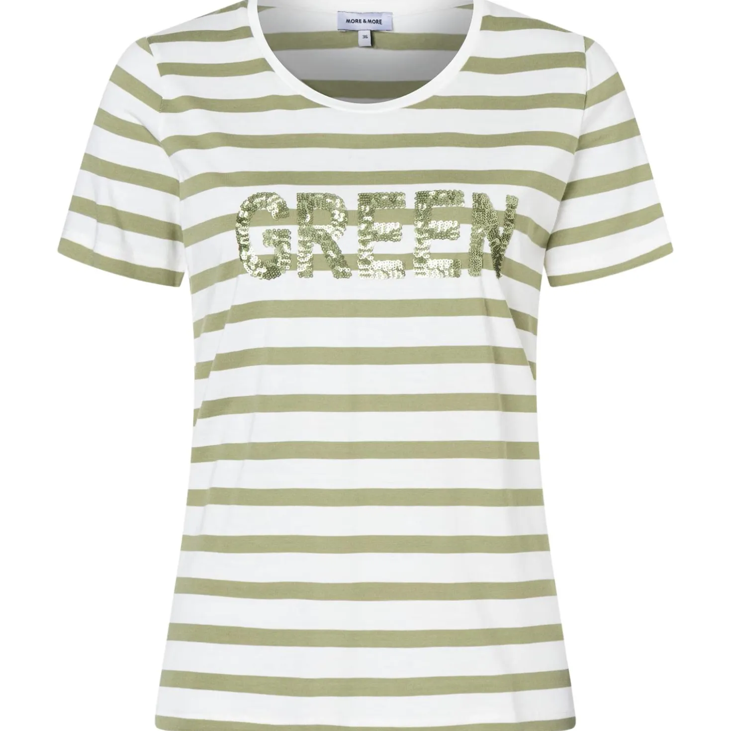 Streifenshirt mit paillettenschrift