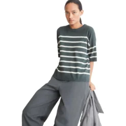 Striped linen blend sweater