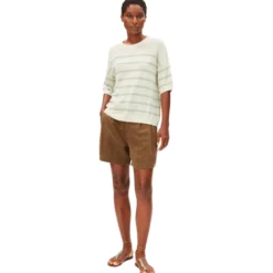 Striped linen blend sweater