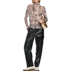 Superstretch-shirt mit magma-print