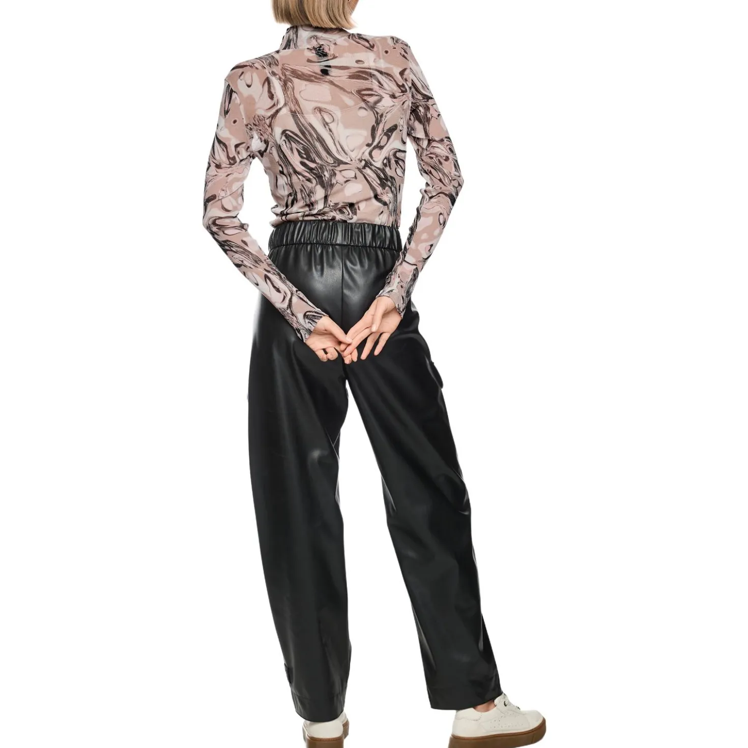 Superstretch-shirt mit magma-print