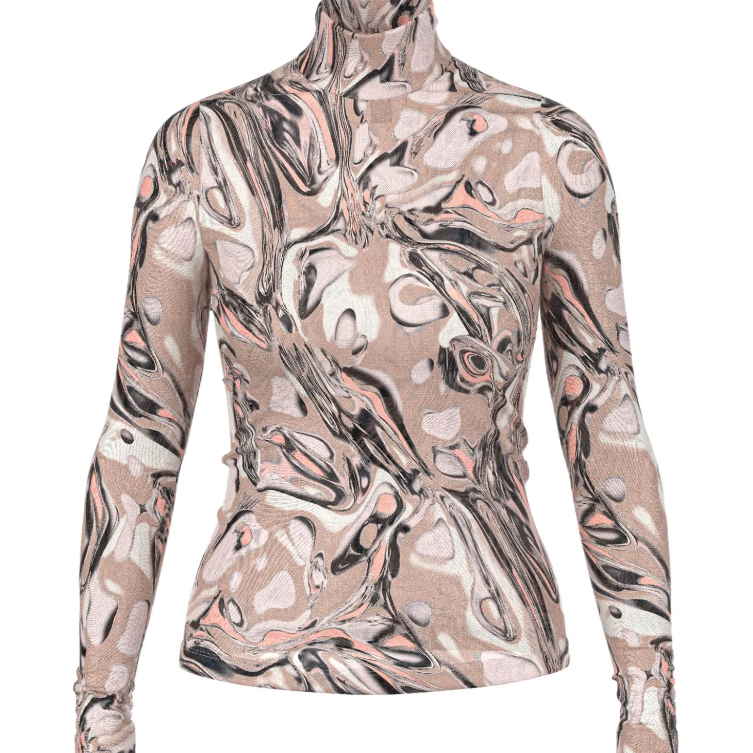 Superstretch-shirt mit magma-print