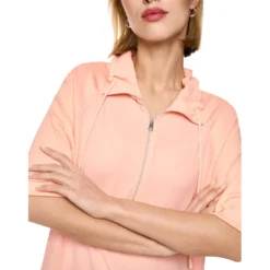 Troyer-blusenshirt mit feinripp