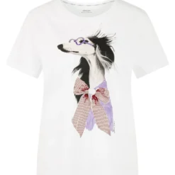 T-shirt mit hundeprint und details