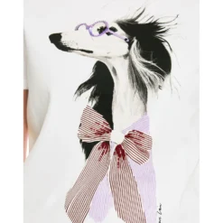 T-shirt mit hundeprint und details