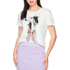 T-shirt mit hundeprint und details